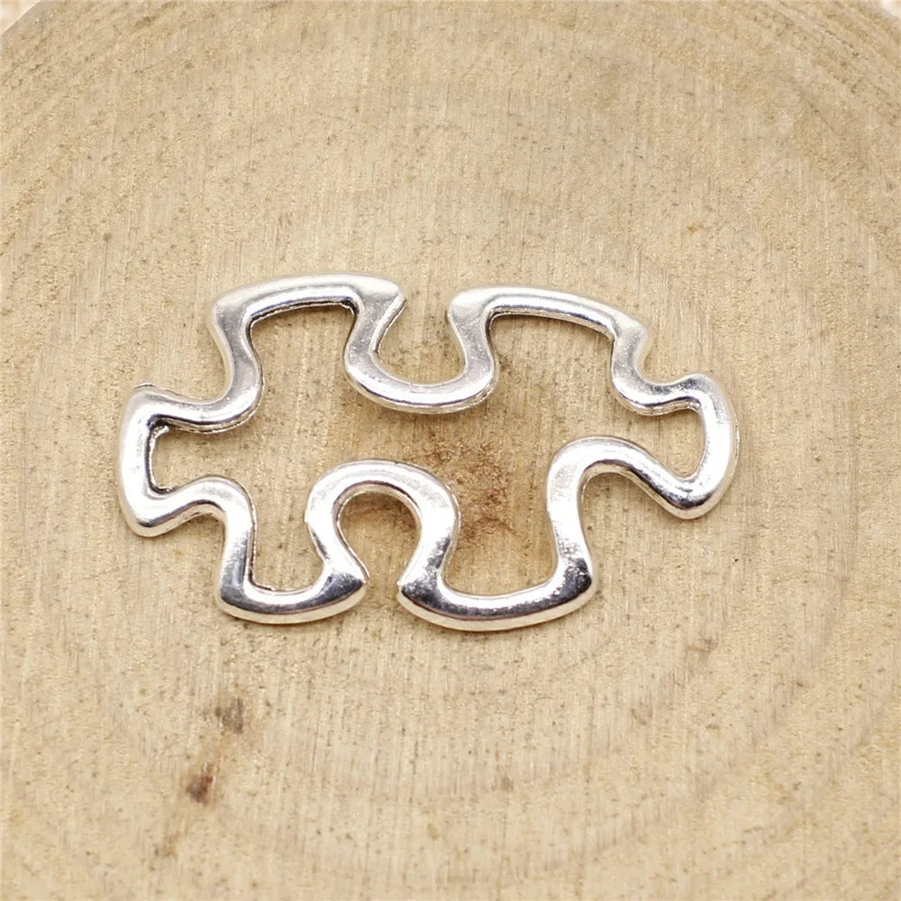 30x18mm 1.5g Multicolor Zinc Alloy Puzzle Connector Charm for DIY Bracelet Necklace Jewelry Making