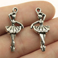 31x14mm 2.4g Antique Silver Zinc Alloy Ballet Dancer Charm Pendant for DIY Jewelry Making