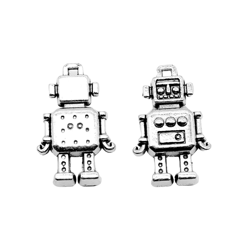 12x18mm 2.4g Multicolor Zinc Alloy Robot Charm Pendant for DIY Necklace Bracelet Keychain Jewelry