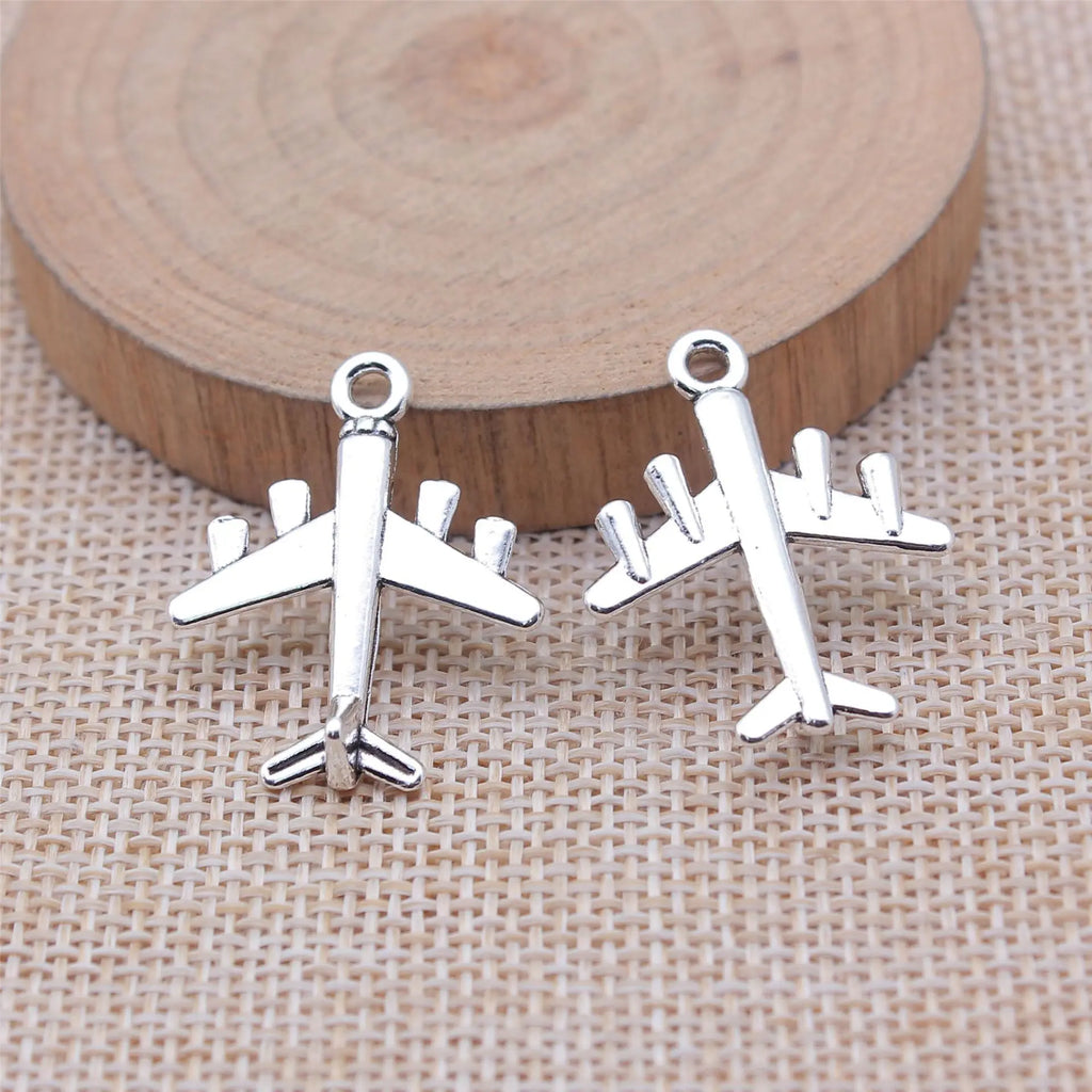 27x21mm 1.6g Multicolor Zinc Alloy Airplane Charm Pendant for Travel Theme DIY Jewelry Making
