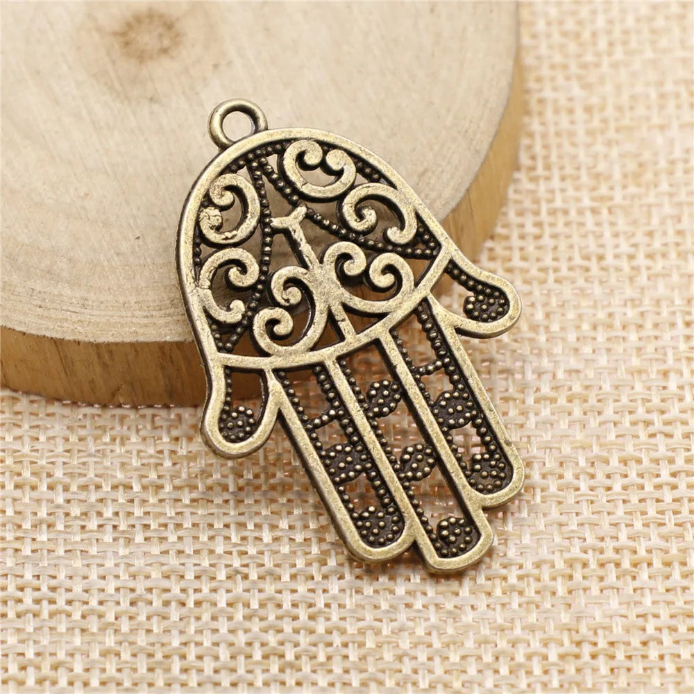 45x30mm 6.4g Multicolor Zinc Alloy Hand Charm Pendant for DIY Necklace Bracelet Jewelry Making