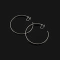 Silver Alloy 6cm Oversized Spiral Disc Hoop Stud & Clip On No Piercing Statement Earrings