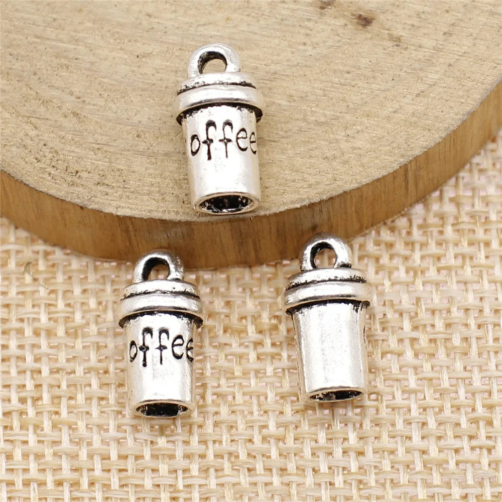 7x14mm 2g Antique Silver Zinc Alloy Coffee Cup Charm Pendant for DIY Necklace Bracelet Jewelry Making