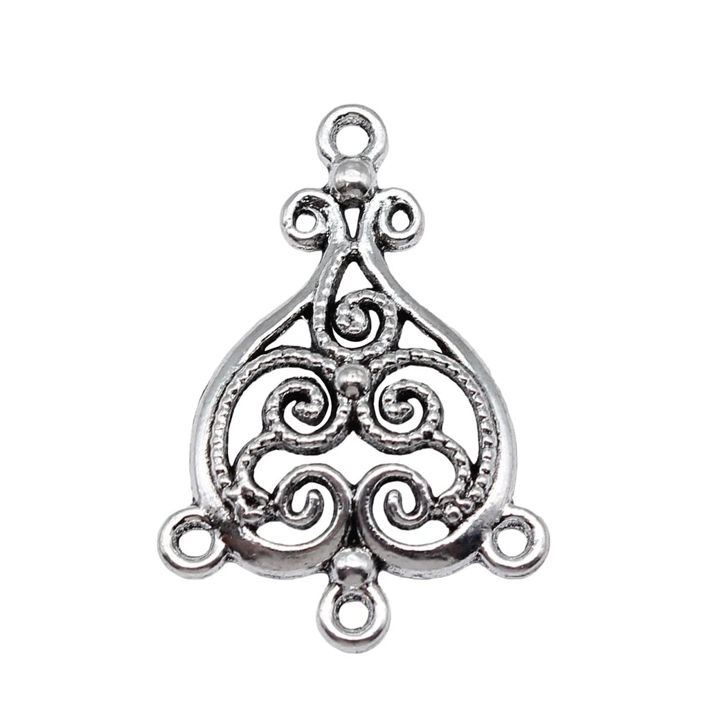 37x25mm 2.8g Multicolor Zinc Alloy Geometric Flower Earring Connector Charms for DIY Jewelry Making