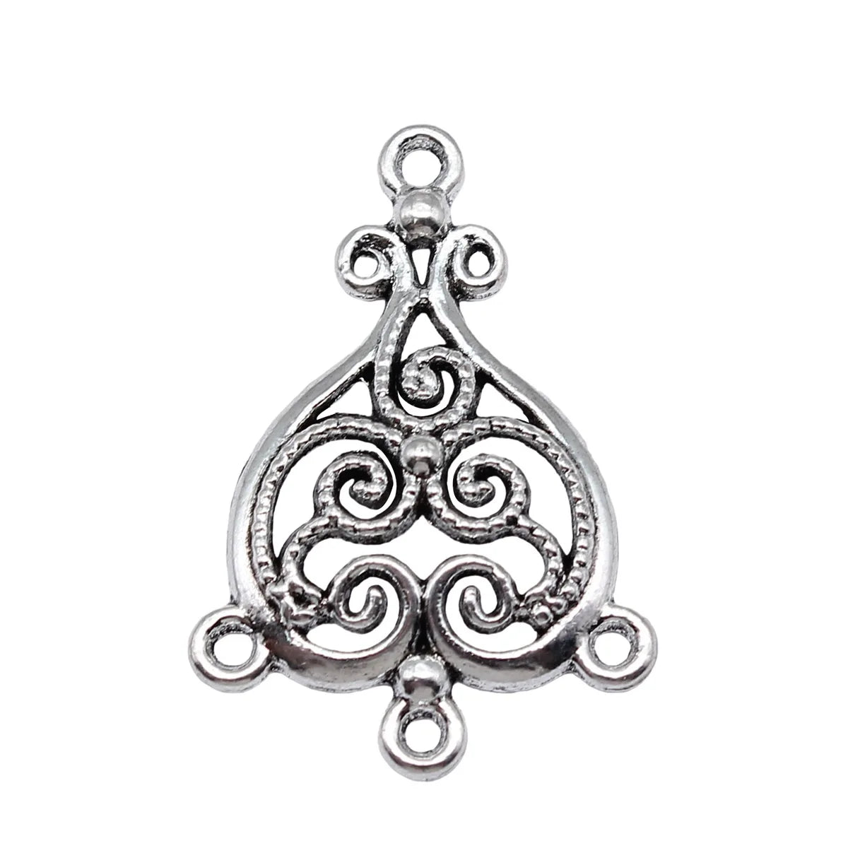 37x25mm 2.8g Multicolor Zinc Alloy Geometric Flower Earring Connector Charms for DIY Jewelry Making