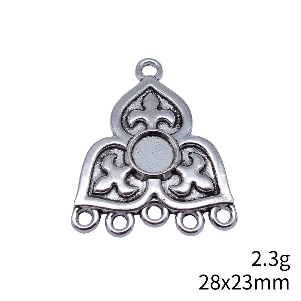 28x23mm 2.3g Antique Silver Zinc Alloy Earring Connector Charm for DIY Dangle Earring Making