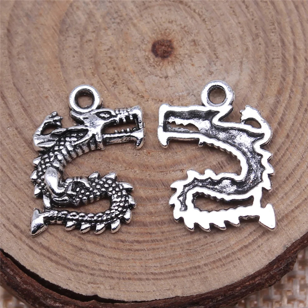 17x13mm 0.8g Multicolor Zinc Alloy Dragon Charm Pendant for DIY Jewelry and Clothing Accessories