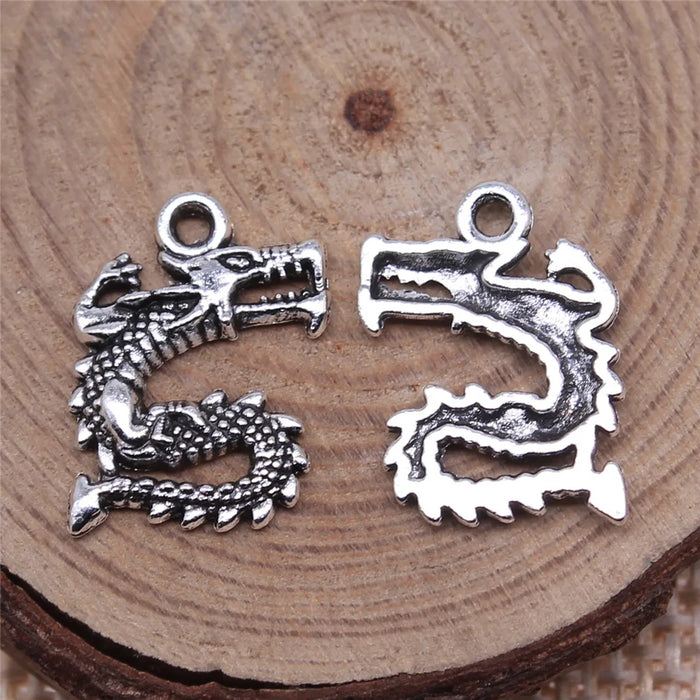 17x13mm 0.8g Multicolor Zinc Alloy Dragon Charm Pendant for DIY Jewelry and Clothing Accessories