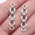 34x7mm 0.9g Antique Silver Zinc Alloy Long Bar Connector Charm for DIY Bracelet Necklace Making