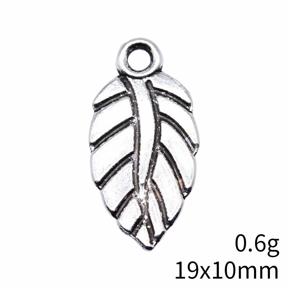19x10mm 0.6g Multicolor Zinc Alloy Leaf Charm Pendant for DIY Bracelet Necklace Jewelry Making