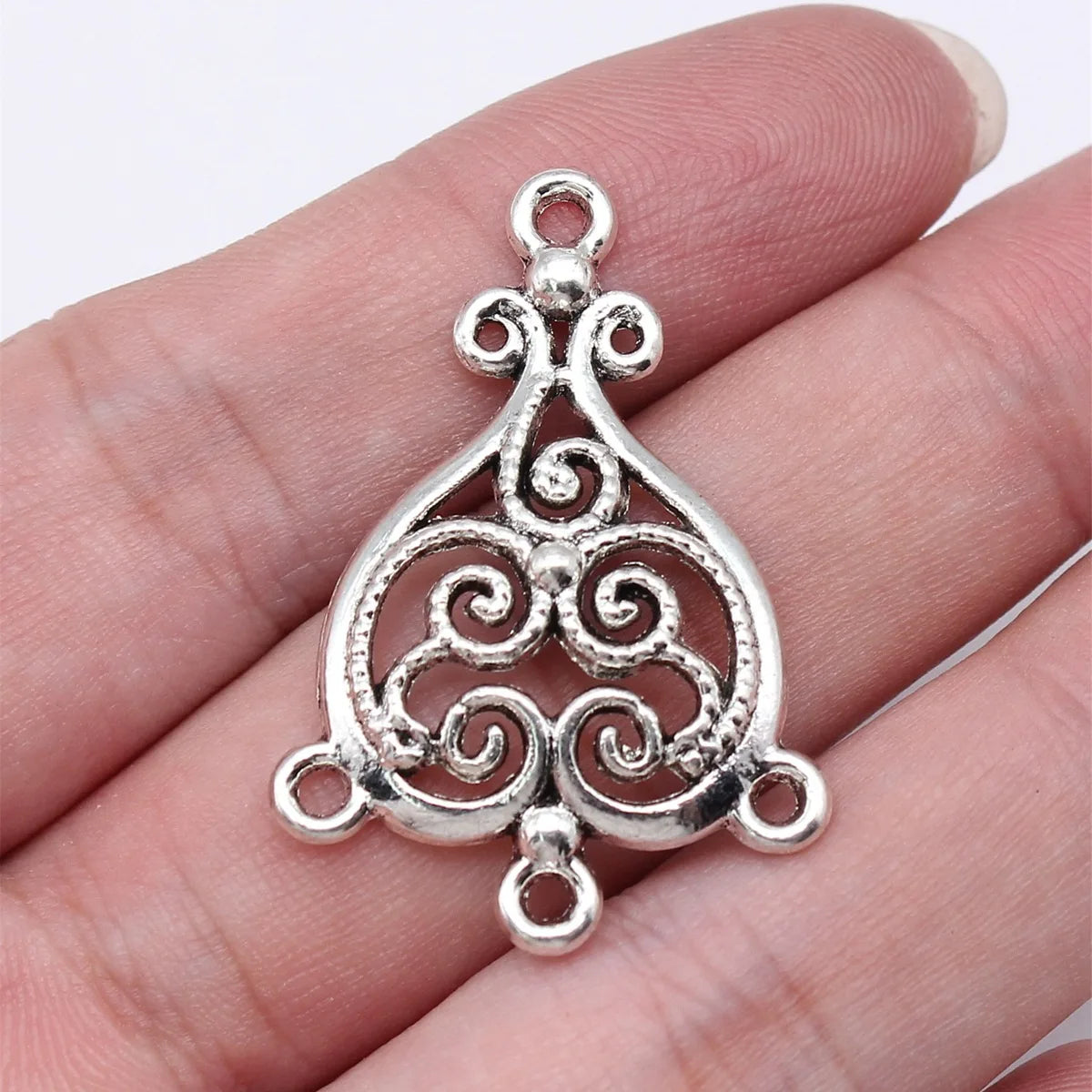 37x25mm 2.8g Multicolor Zinc Alloy Geometric Flower Earring Connector Charms for DIY Jewelry Making