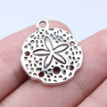 21x26mm 1.8g Antique Silver Tone Zinc Alloy Sand Dollar Charm Pendant for DIY Beach Jewelry Making