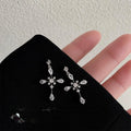 Trendy Style Cross Zircon Copper Drop Earrings For Women