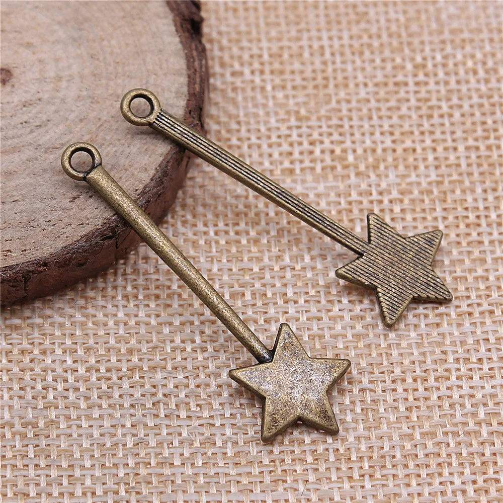 48mm 1.8g Multicolor Zinc Alloy Fairy Wand Magic Wand Charm Pendant for DIY Necklace Earring Jewelry