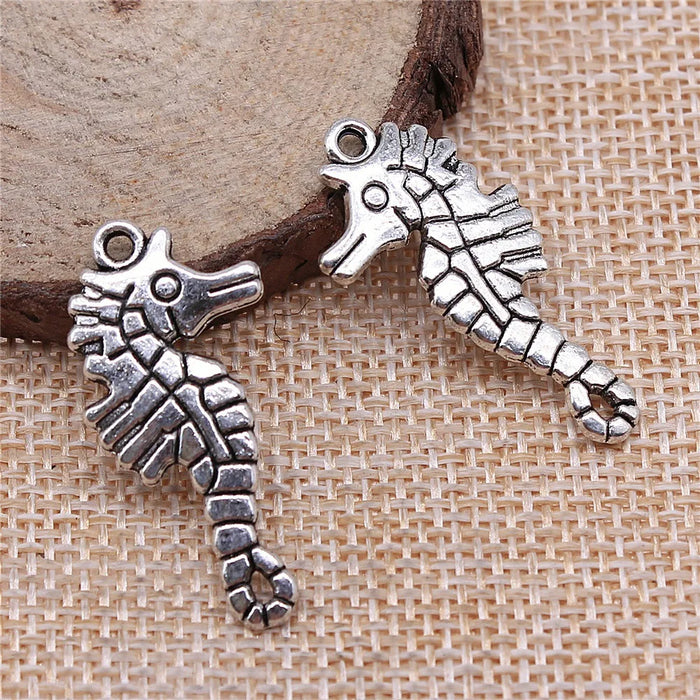 31x16mm 3g Multicolor Zinc Alloy Seahorse Charm Pendant for DIY Ocean Theme Jewelry Making