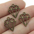 20x16mm 0.6g Crystal Multicolor Hollow Diamond Shape Charm Pendant for DIY Bracelet Necklace Making