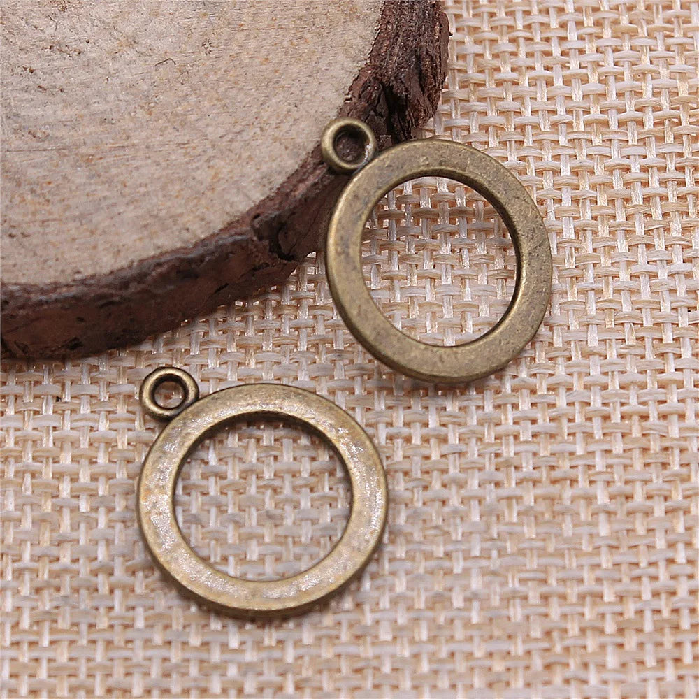 22x18mm 1.4g Multicolor Zinc Alloy Smooth Round Ring Earring Charms for DIY Earring Making