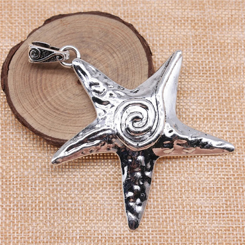 70x66mm 14g Multicolor zinc alloy Starfish charm pendant for necklace bracelet DIY jewelry making
