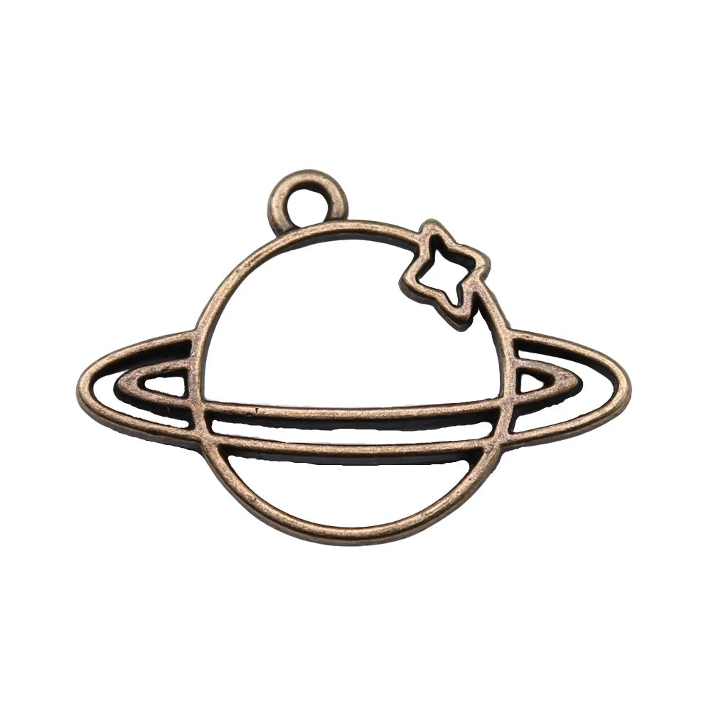 27x19mm 1.25g Multicolor Zinc Alloy Universe Frame Charm Pendant for DIY Necklace Bracelet Making