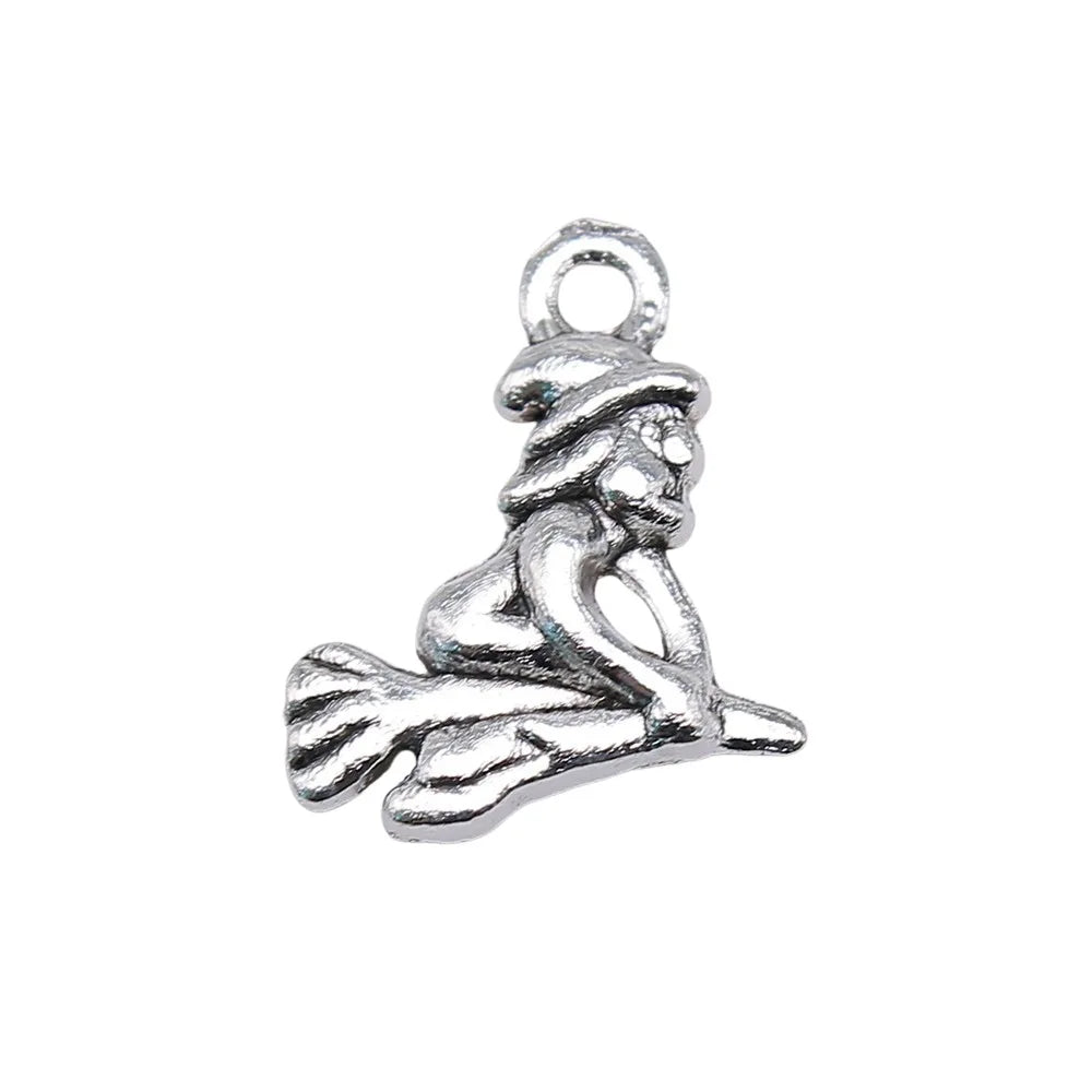 16x14mm 1g Antique Silver Zinc Alloy Wizard Magician Charm Pendant for DIY Jewelry Making