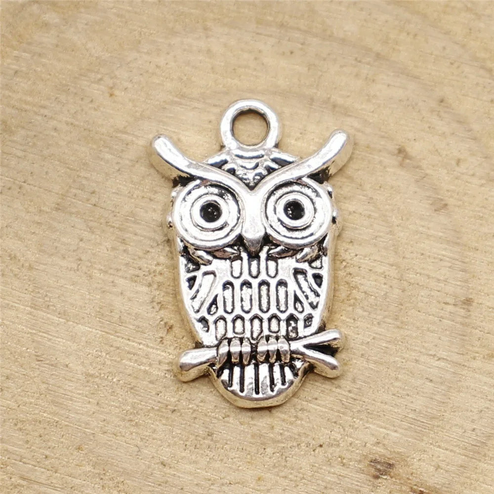 20mm 2.1g Multicolor Zinc Alloy Owl Cat Charm Pendant for Necklace Bracelet DIY Jewelry Making
