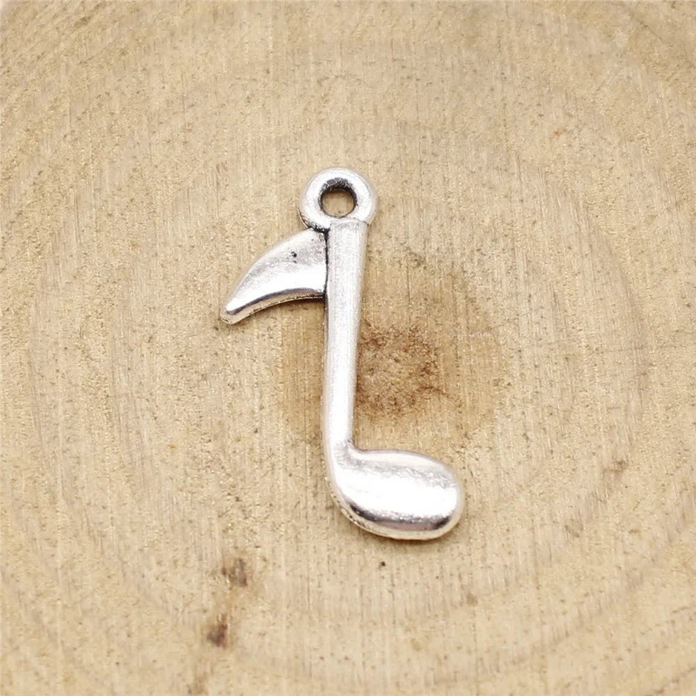 23x13mm 1g Multicolor Zinc Alloy Musical Note Charm Pendant for Music Bracelet Jewelry Making