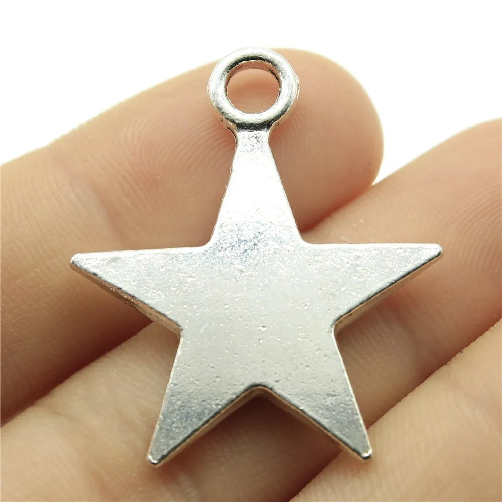35x29mm 6.8g Multicolor Zinc Alloy Five Point Star Charm Pendant for DIY Jewelry Accessories
