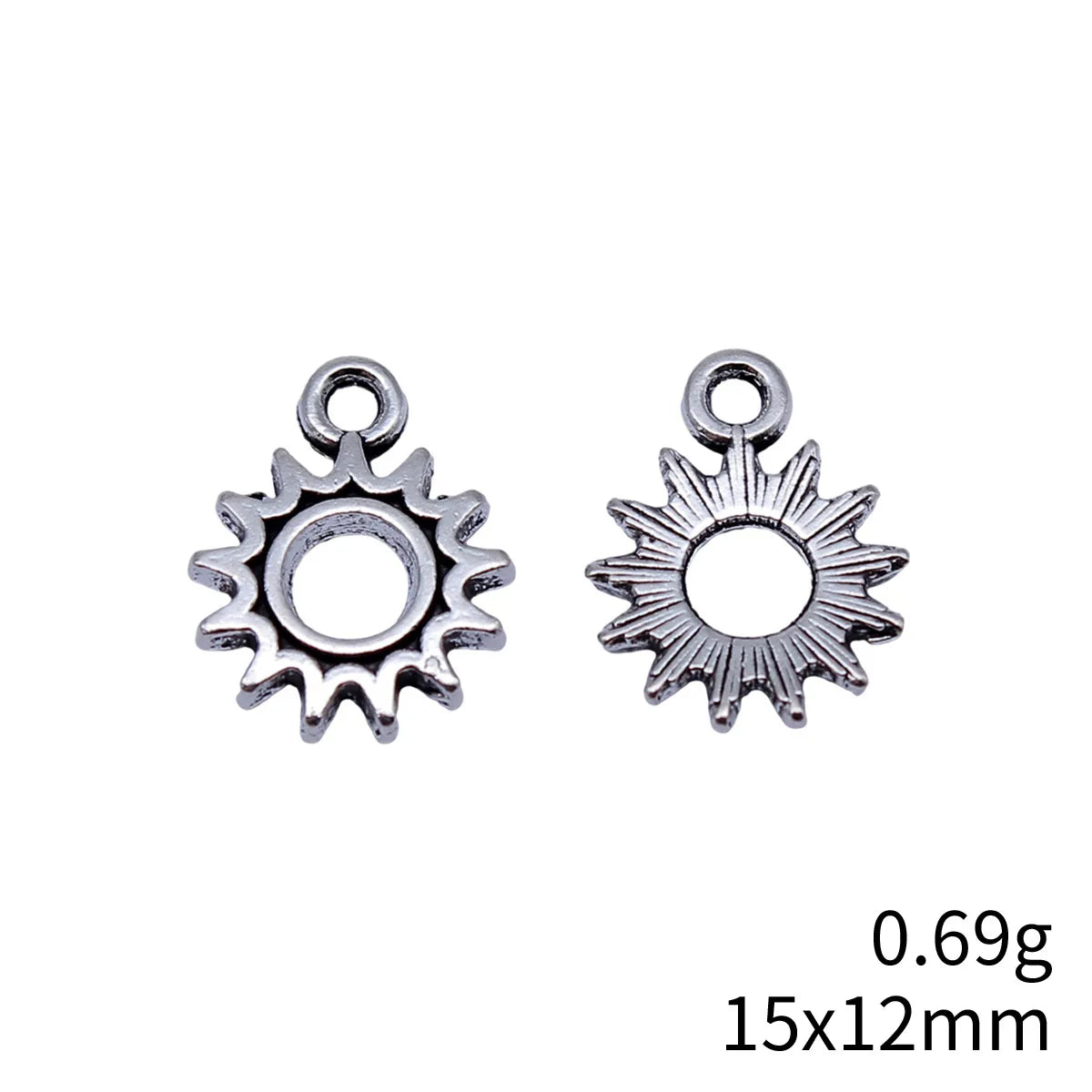 15x12mm 0.69g Multicolor Zinc Alloy Gear Charm Pendant for DIY Bracelet Necklace Jewelry Making