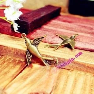 37x30MM 1211G Antique Silver Zinc Alloy Swallow Charm Pendant for DIY Necklace Bracelet Jewelry Making