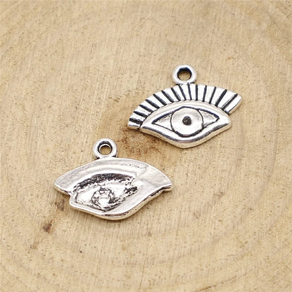 17x13mm 1g Multicolor Zinc Alloy Eye Charm Pendant for DIY Necklace Bracelet Earring Making