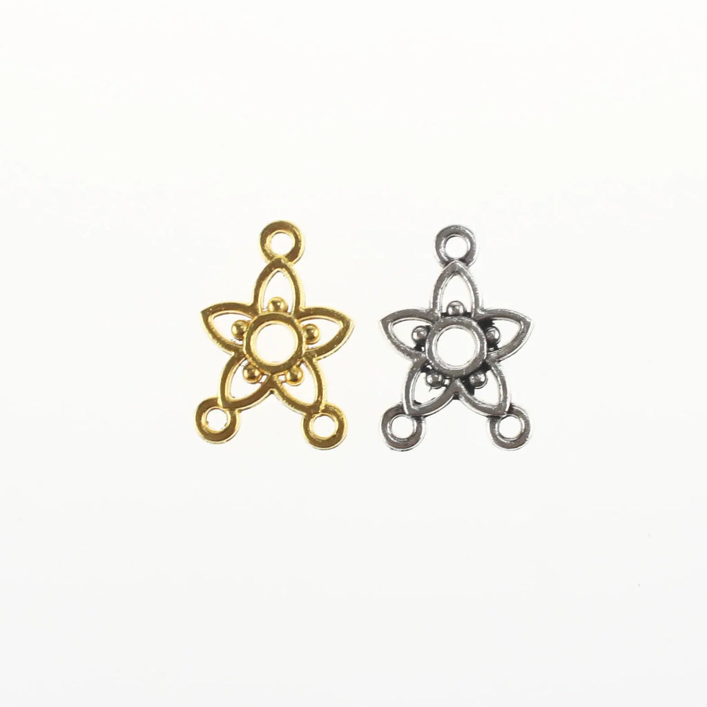 Zinc Alloy Flower Triangle Charm Pendant for DIY Necklace Bracelet Jewelry Making
