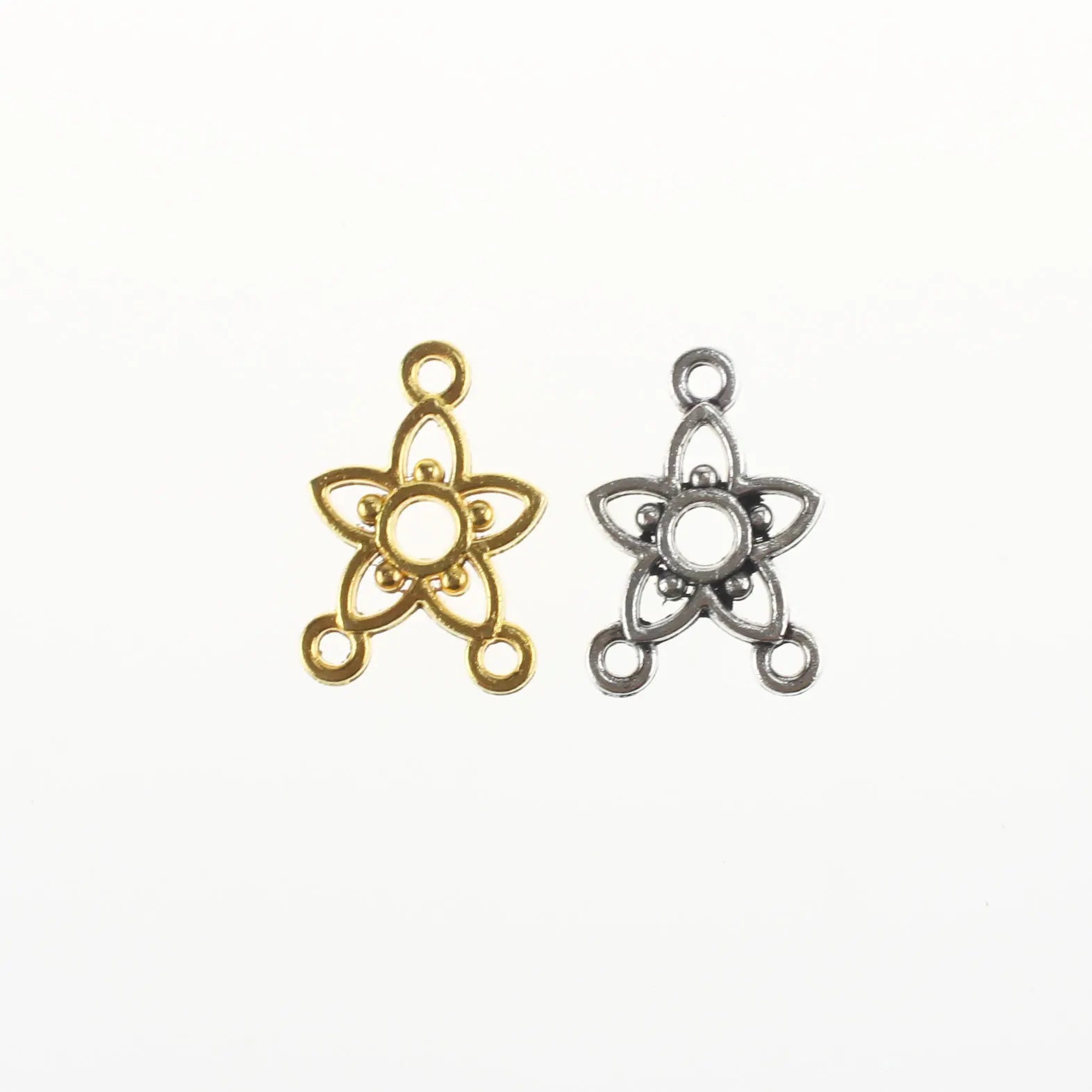Zinc Alloy Flower Triangle Charm Pendant for DIY Necklace Bracelet Jewelry Making