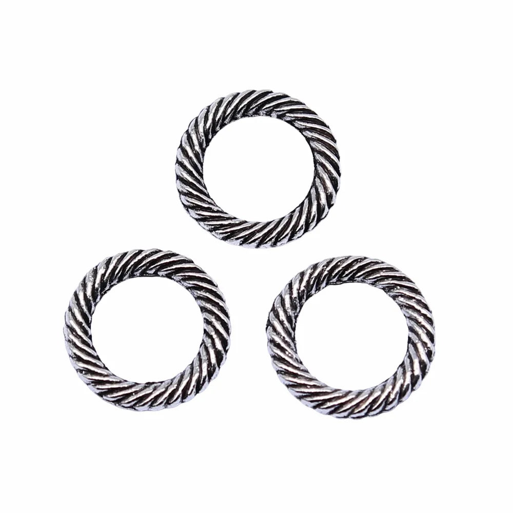 13x13mm 0.65g Antique silver zinc alloy Round Ring charm pendant for DIY necklace bracelet making
