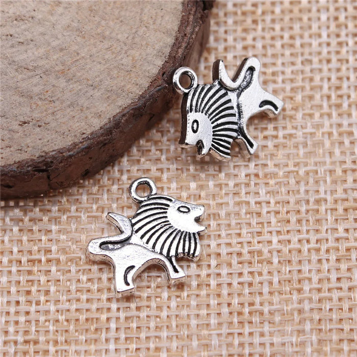 16x15mm 1.4g Multicolor Zinc Alloy Lion Charm Pendant for DIY Necklace Bracelet Jewelry Making