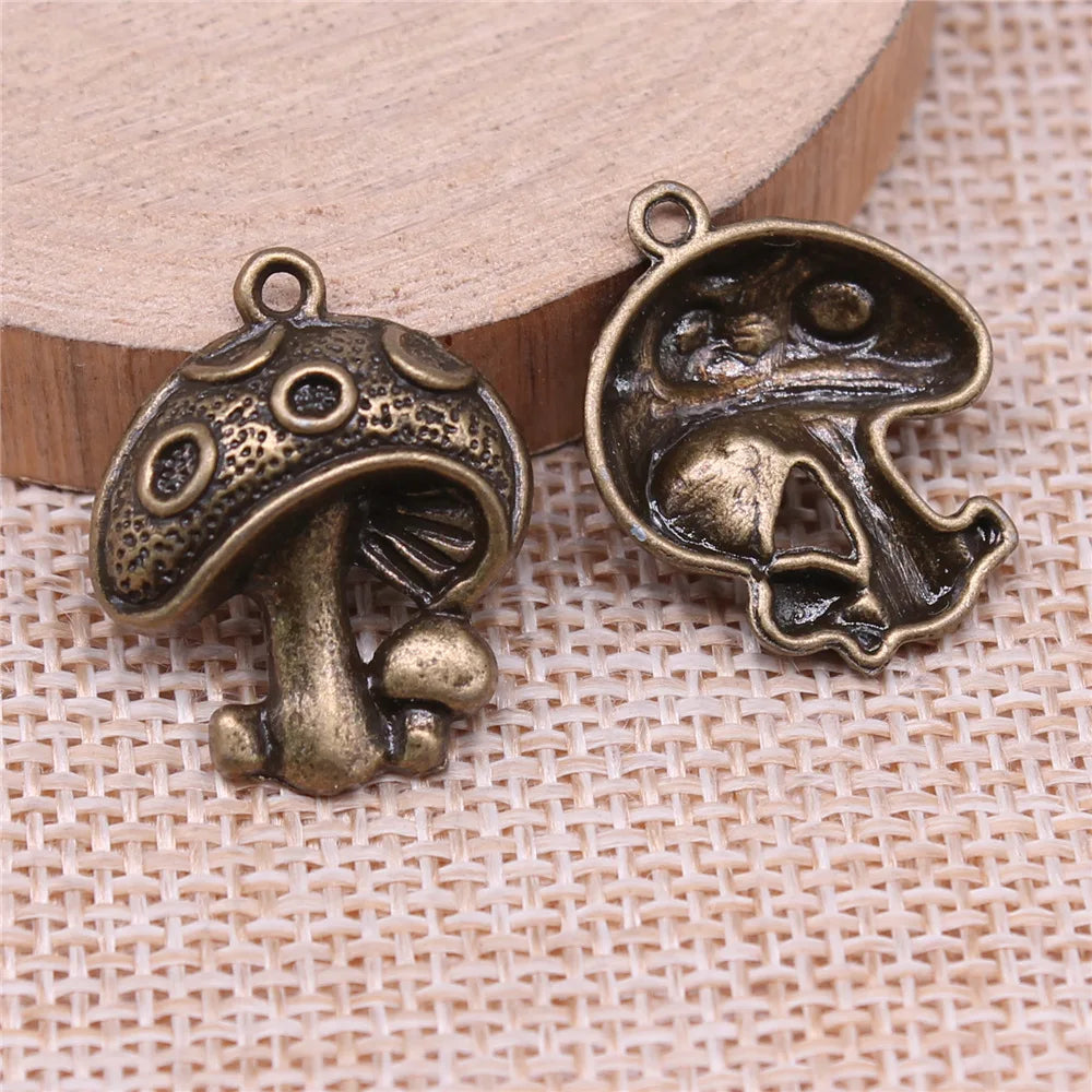 22x18mm 2.6g Multicolor Zinc Alloy Mushroom Charm Pendant for DIY Necklace Bracelet Jewelry Making