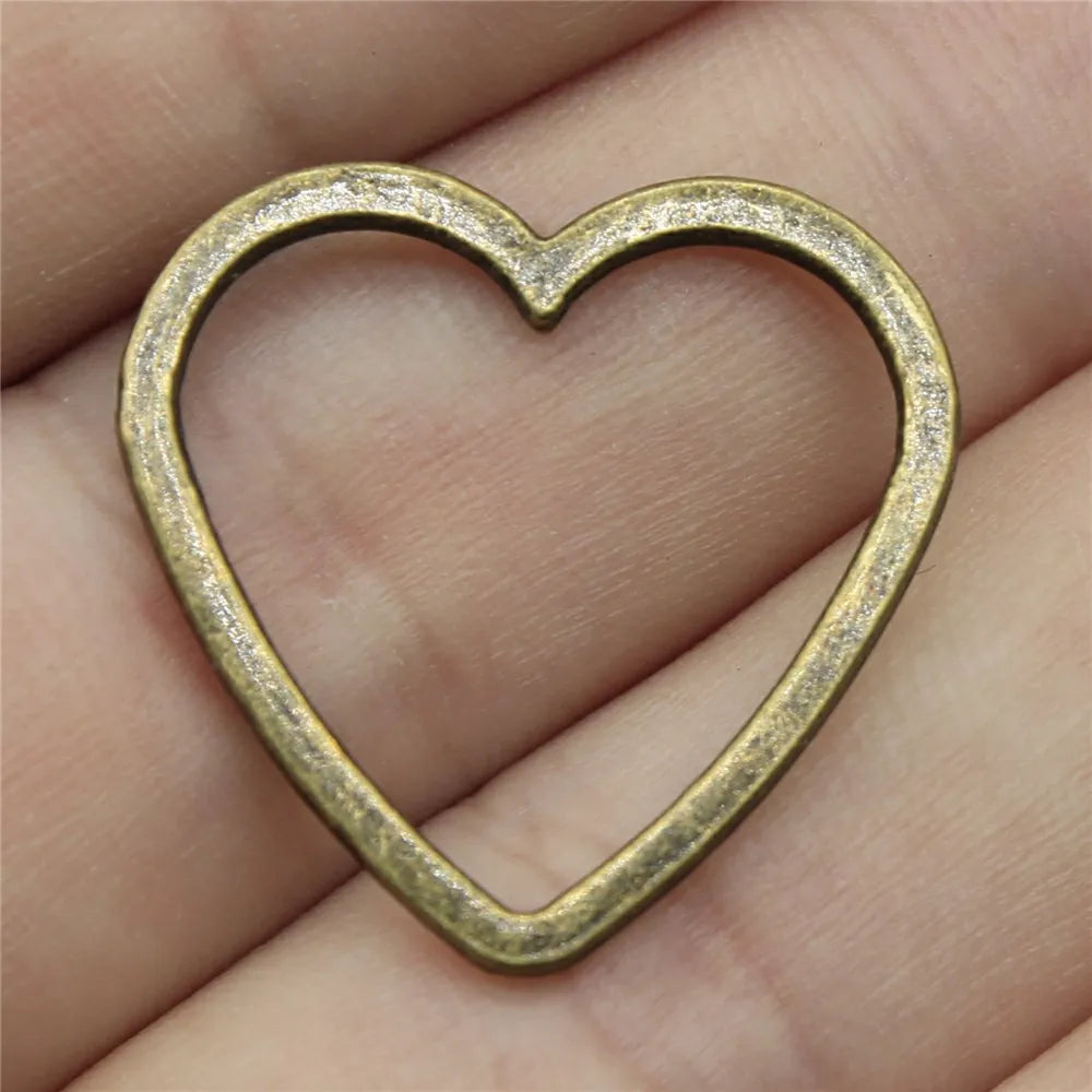 24x25mm 1.3g Multicolor Zinc Alloy Hollow Heart Connector Charm for DIY Necklace Bracelet Making