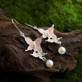 Sweet Gradient Butterfly Long Tassel Drop Earrings Copper Fairy Forest Style Summer Jewelry