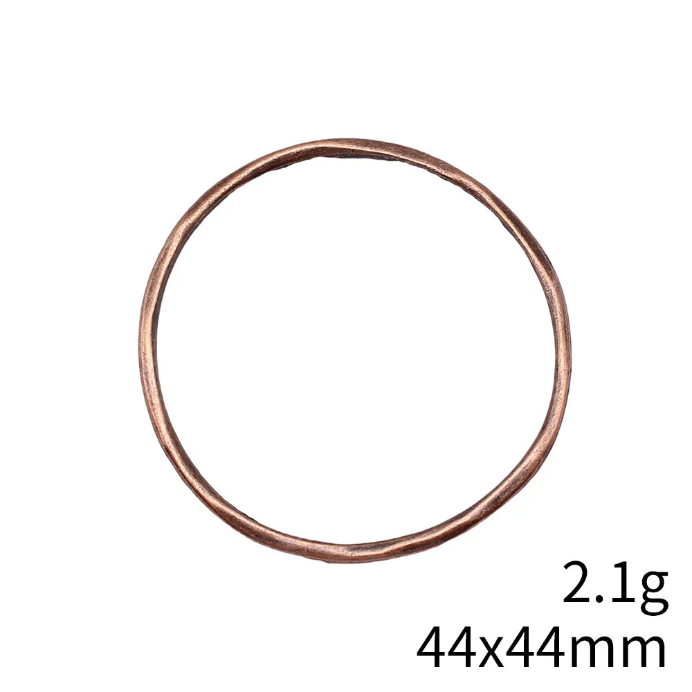 44x44mm 2.1g Multicolor Zinc Alloy Twisted Geometric Round Ring Connector Charm for DIY Earrings