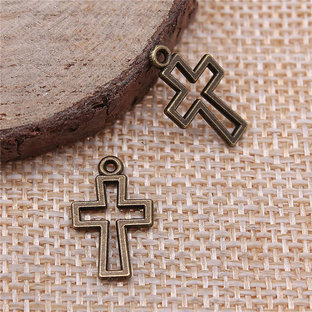 17x11mm 0.4g Multicolor Zinc Alloy Cross Charm Pendant for DIY Necklace Bracelet Jewelry Making