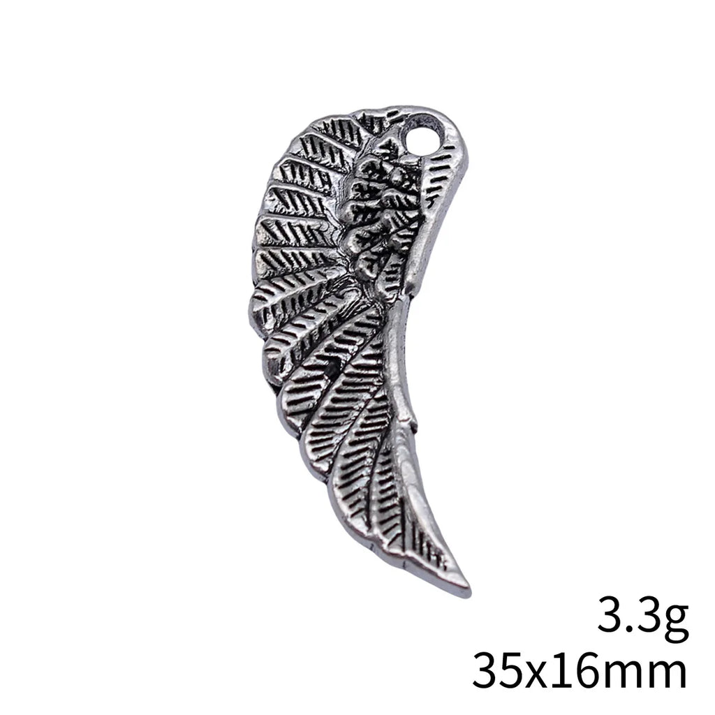 35x16mm 3.3g Multicolor Zinc Alloy Double Sided Wings Charm Pendant for Necklace Bracelet DIY Jewelry