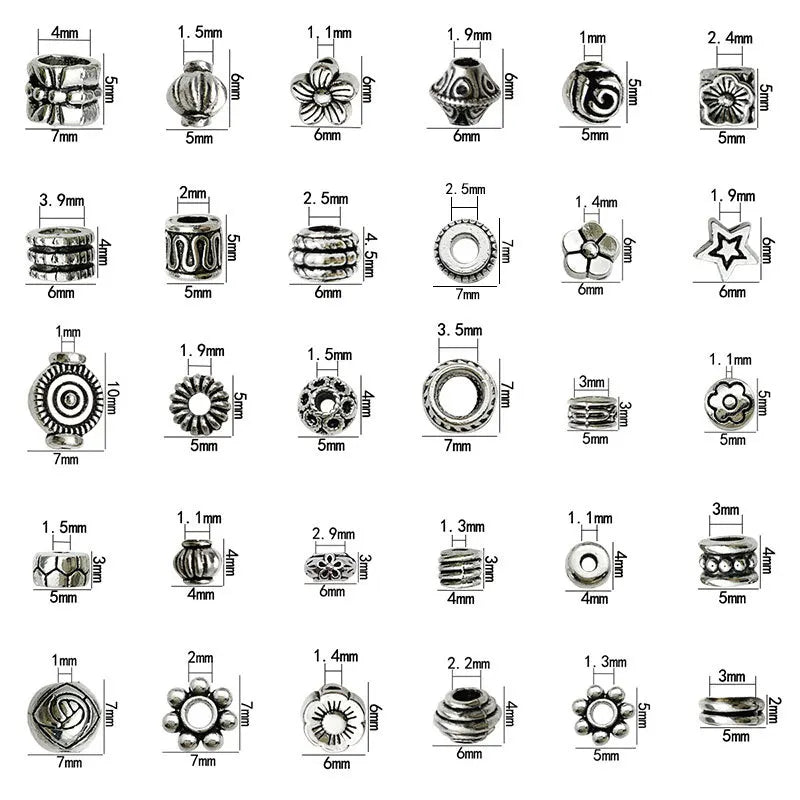 Antique Silver Zinc Alloy Through Hole Spacer Beads for DIY Bracelet Necklace Making