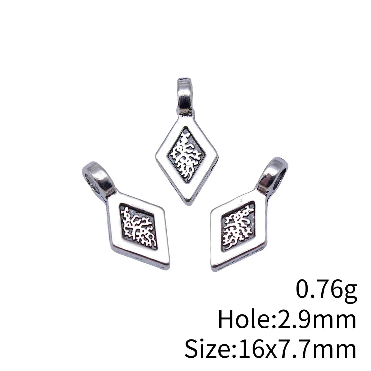 16x7.7mm 0.76g Multicolor Zinc Alloy Diamond Glue-On Pendant Bail Clasp for DIY Charm Jewelry