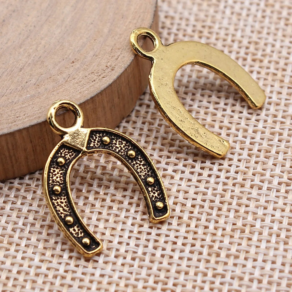 23x18mm 1.1g Multicolor iron Horseshoe charm pendant for necklace bracelet DIY jewelry making