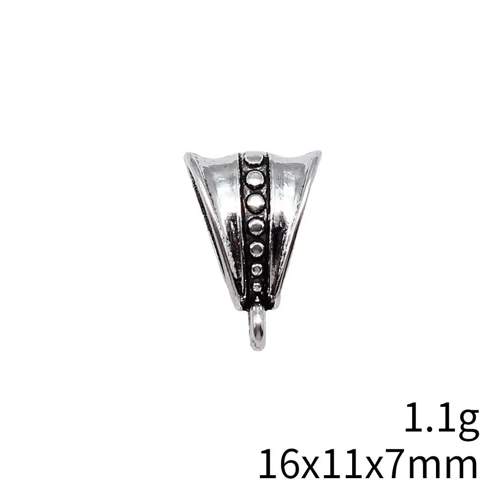 16x11x7mm 1.1g Antique Silver Zinc Alloy Inverted Triangle Three Hole Pendant Bail Connector for DIY Jewelry