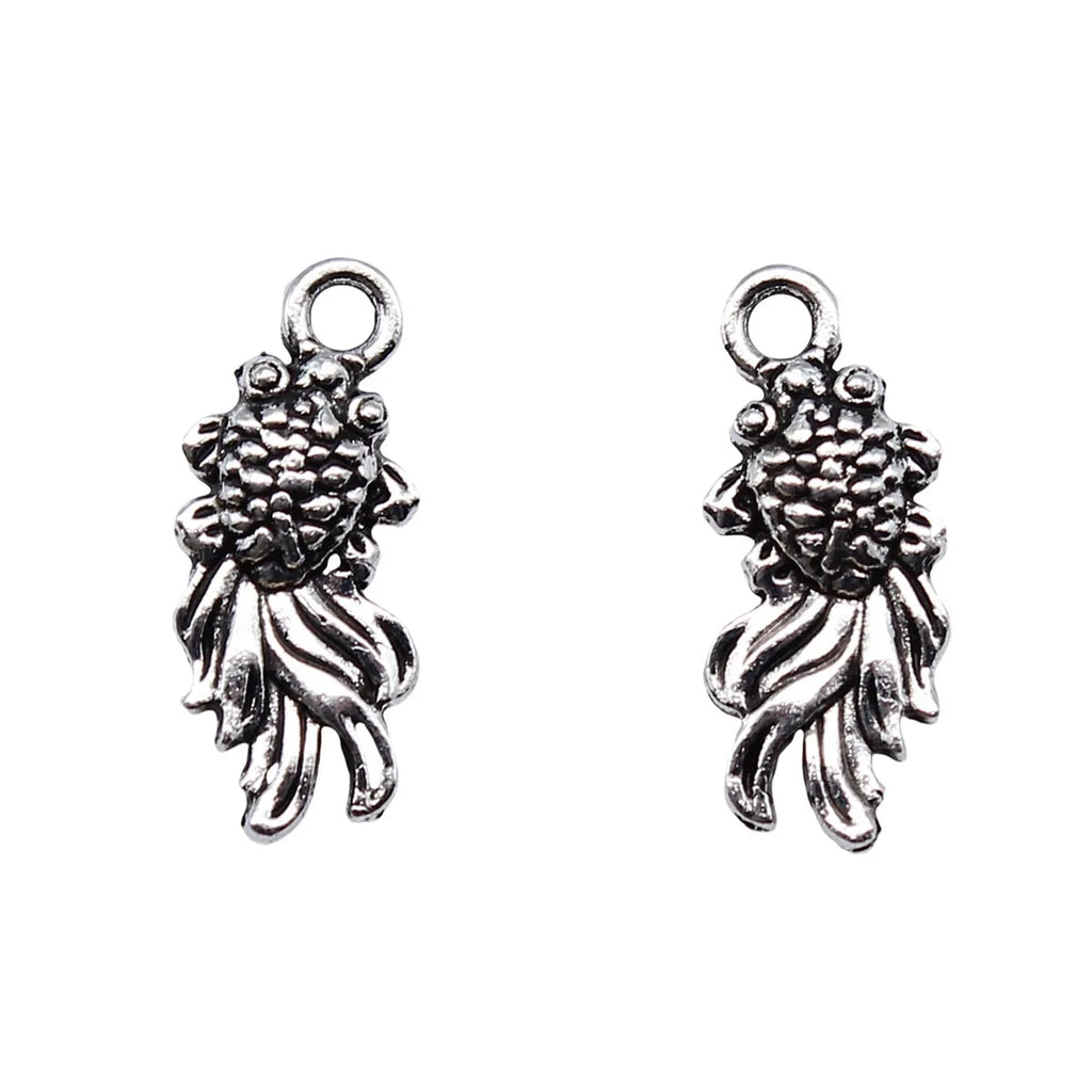 17x7mm 0.65g Multicolor Zinc Alloy Goldfish Charm Pendant for DIY Necklace Bracelet Jewelry Making