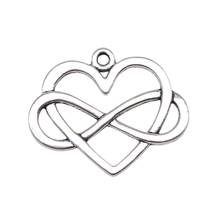 27x22mm 2.5g Antique Zinc Alloy Heart Infinity Symbol Charm Pendant for DIY Bracelet Necklace Making