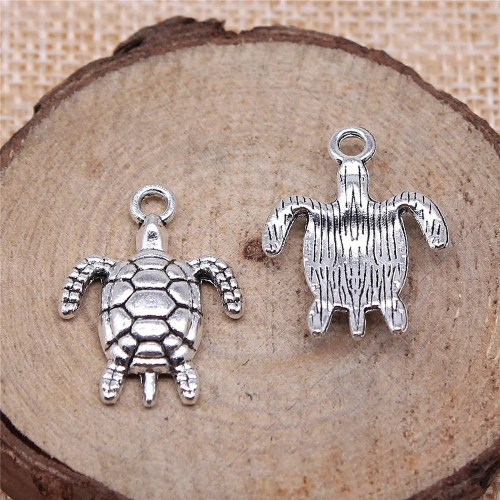 23x17mm 1.6g Multicolor Zinc Alloy Sea Turtle Charm Pendant for DIY Necklace Bracelet Jewelry Making