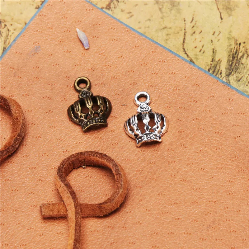 12x9MM Zinc Alloy Crown Charm Pendant for DIY Necklace Bracelet Jewelry Making