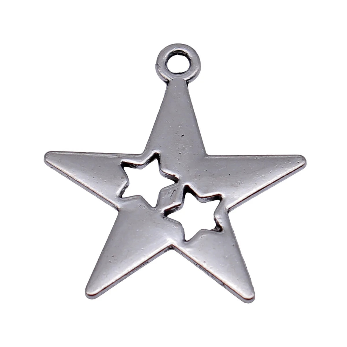 23x20mm 1.2g Multicolor Zinc Alloy Five-Point Star Charm Pendant for DIY Bracelet Necklace Making