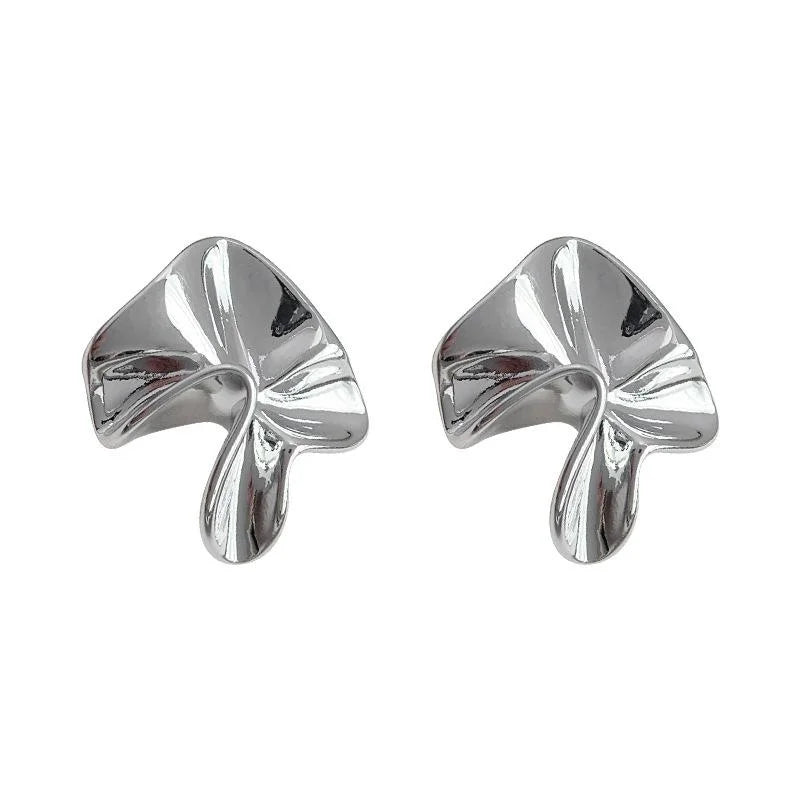 Irregular Geometric Eco Copper Stud Earrings For Women Minimalist Sweet Cool Art Style